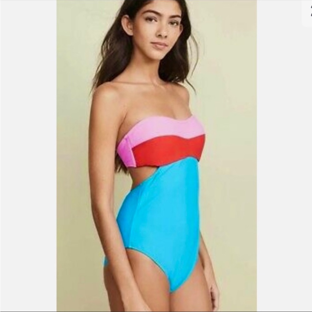Diane Von Furstenburg color block one piece swimsuit - Picture 10 of 16